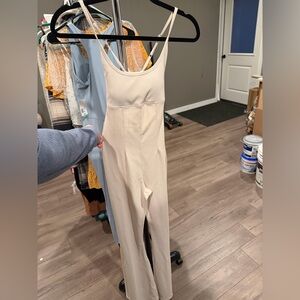 Activewear Cream Jumpsuit